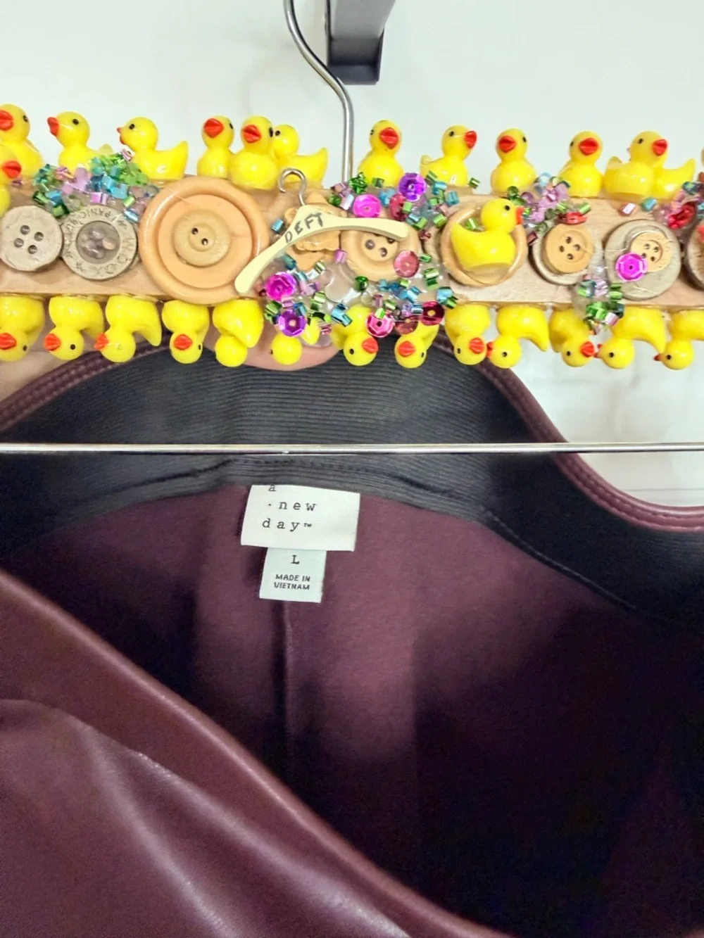 a new day Maroon Faux Leather Skinny Pants - Picture 4 of 5